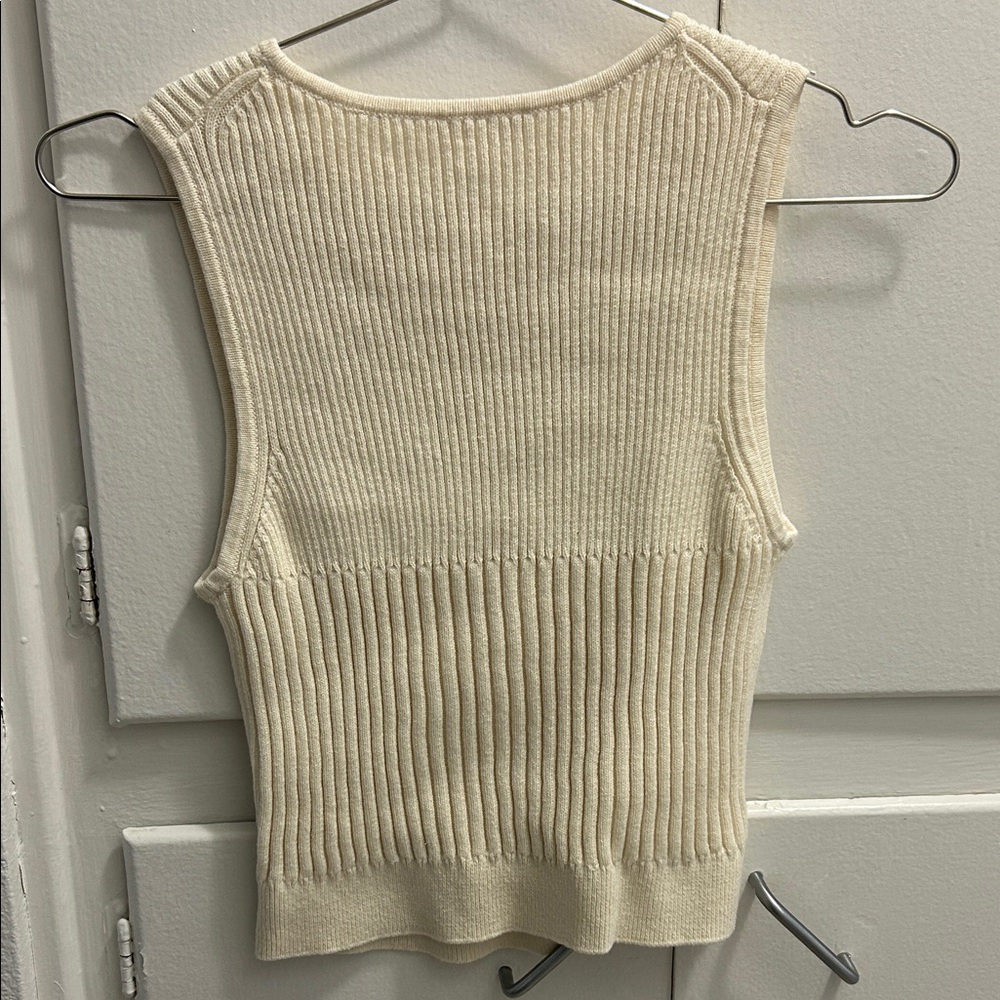 Reformation Ivory Ribbed Tank Top - Picture 3 of 5